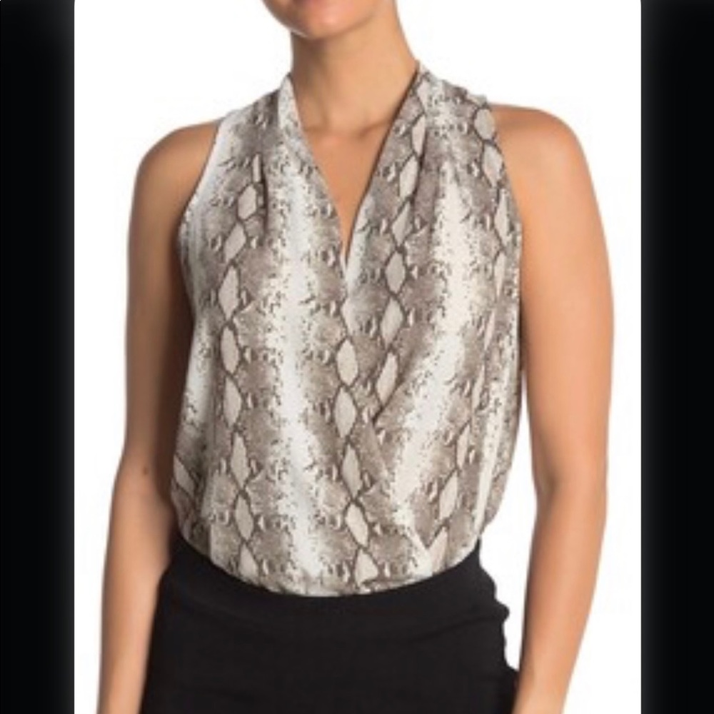 Lush | Perfect Sleeveless Wrap Bodysuit | Snakeskin | XS